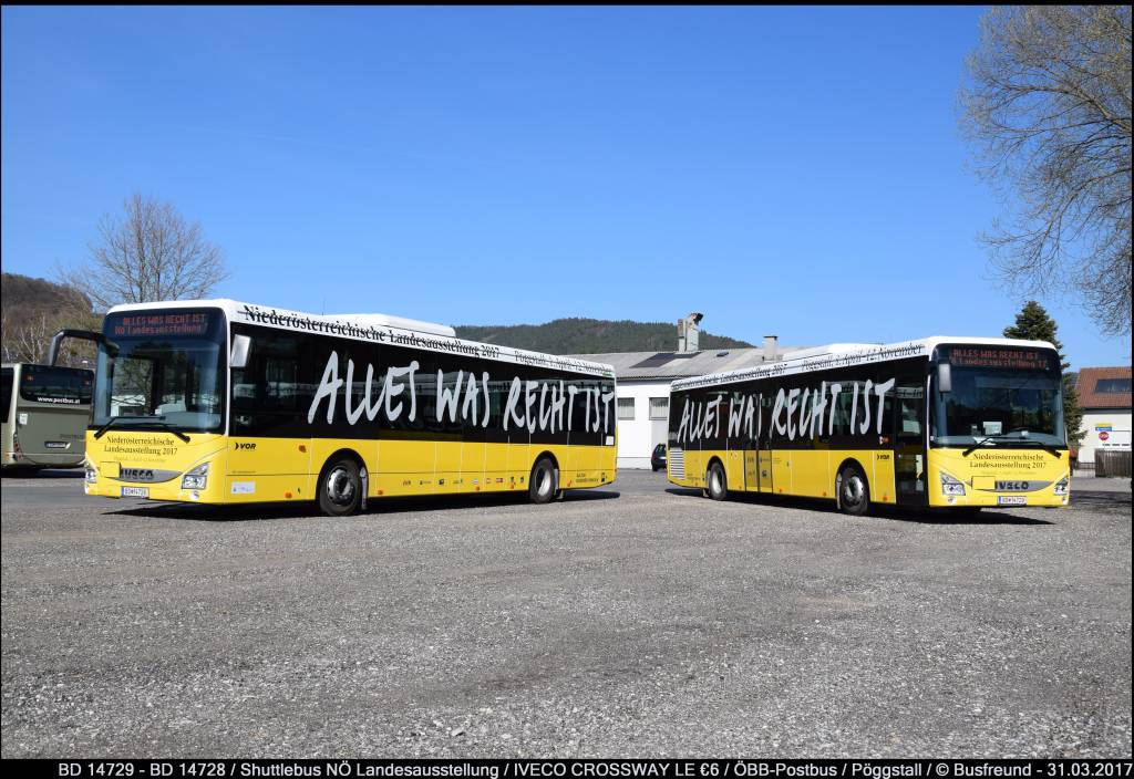 BD 14728 und BD 14729 - Shuttlebusse NÖ Landesausstellung 2017